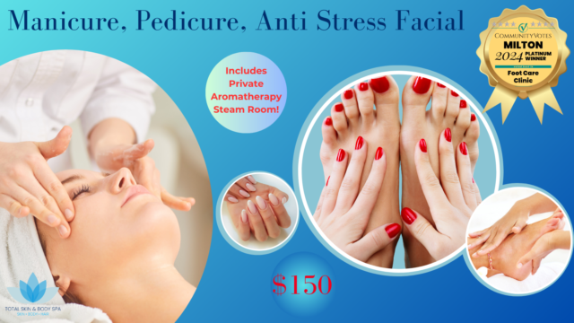 Milton spa salon Maniure Pedicure Facial steam room special discount