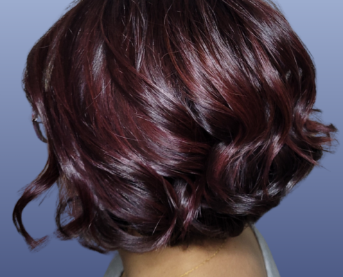 burgundry-red-hair-colour-Milton-salon-and-day-spa-hairstylist